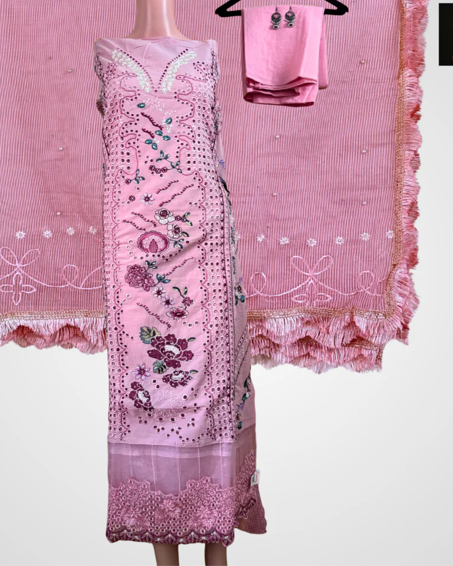 Light Pink Cut Work Design