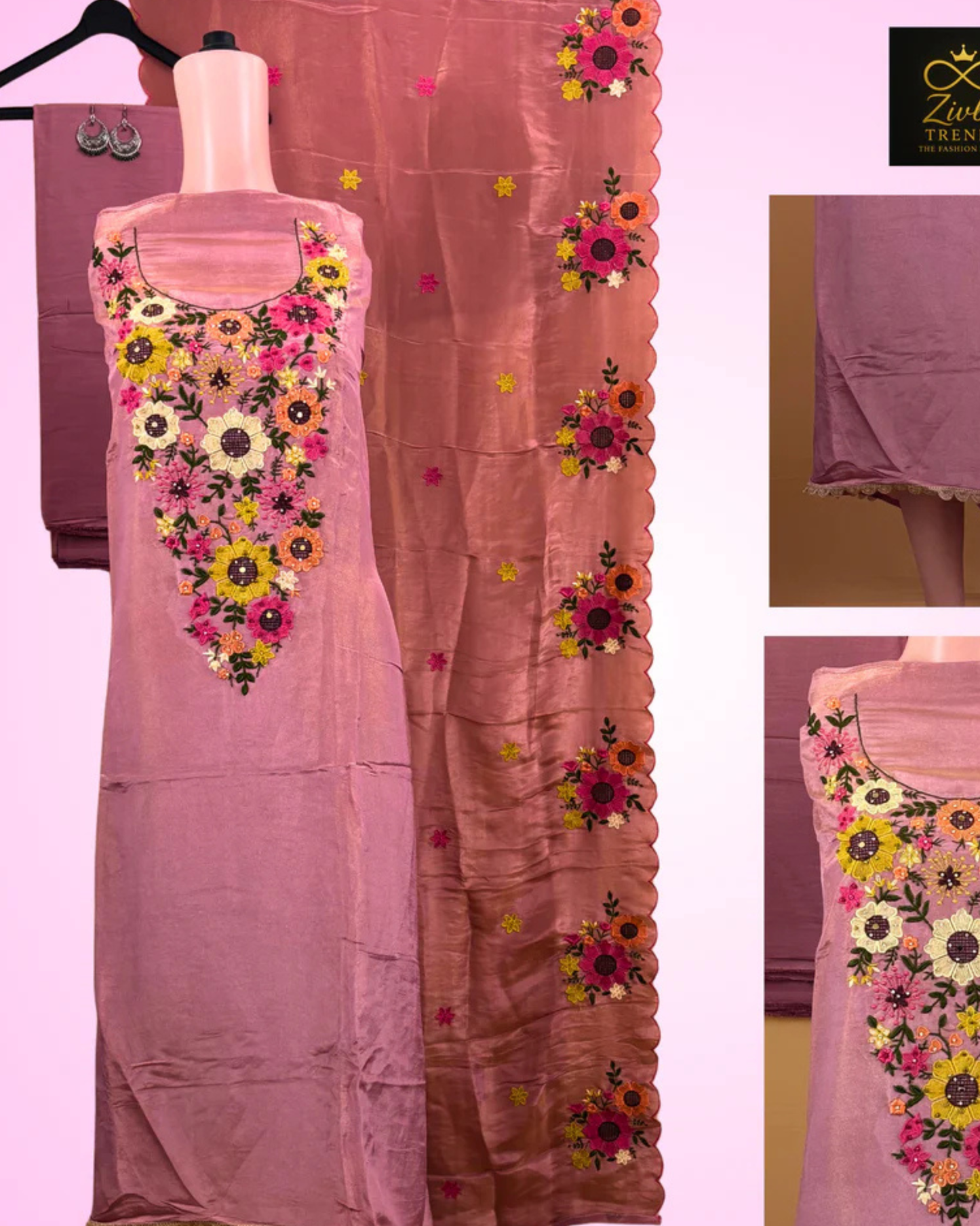Light Onion Pink Shine Tussle Suit Set