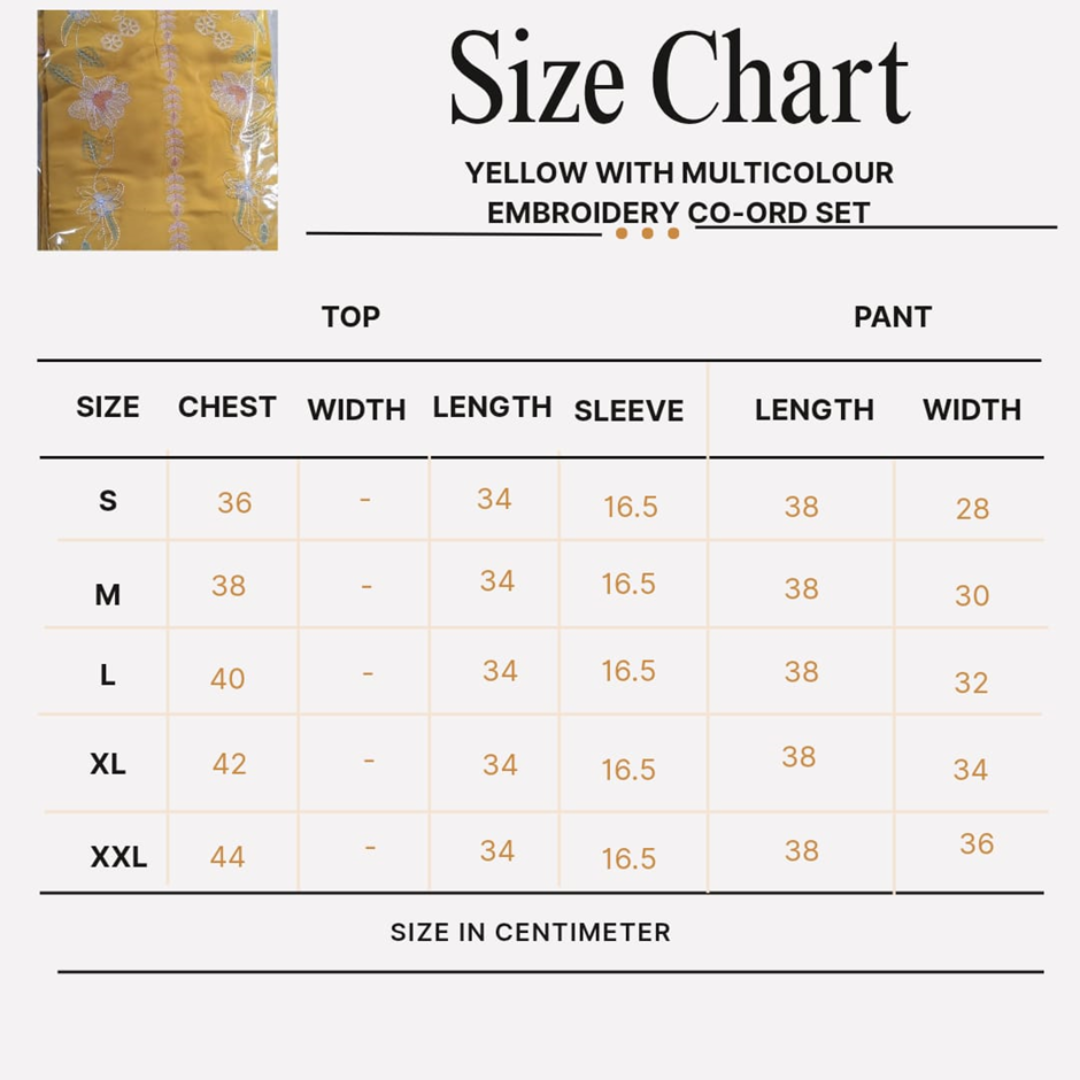 Trendy Yellow Embroidered Co-Ord Set