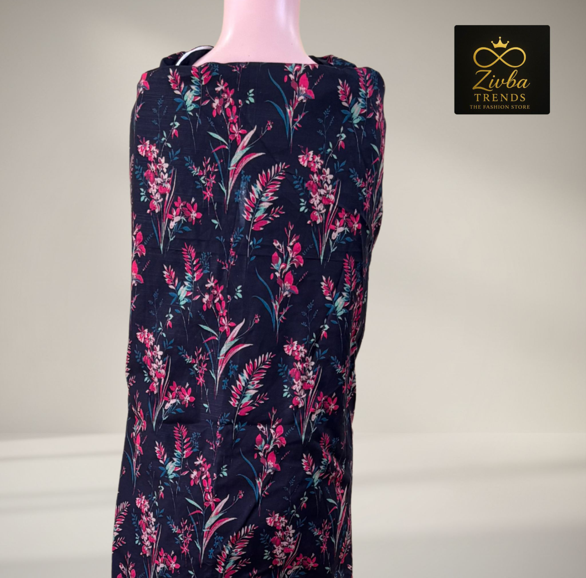 Black & Cherry Red Embroidered Suit Set with Sequence Detailing