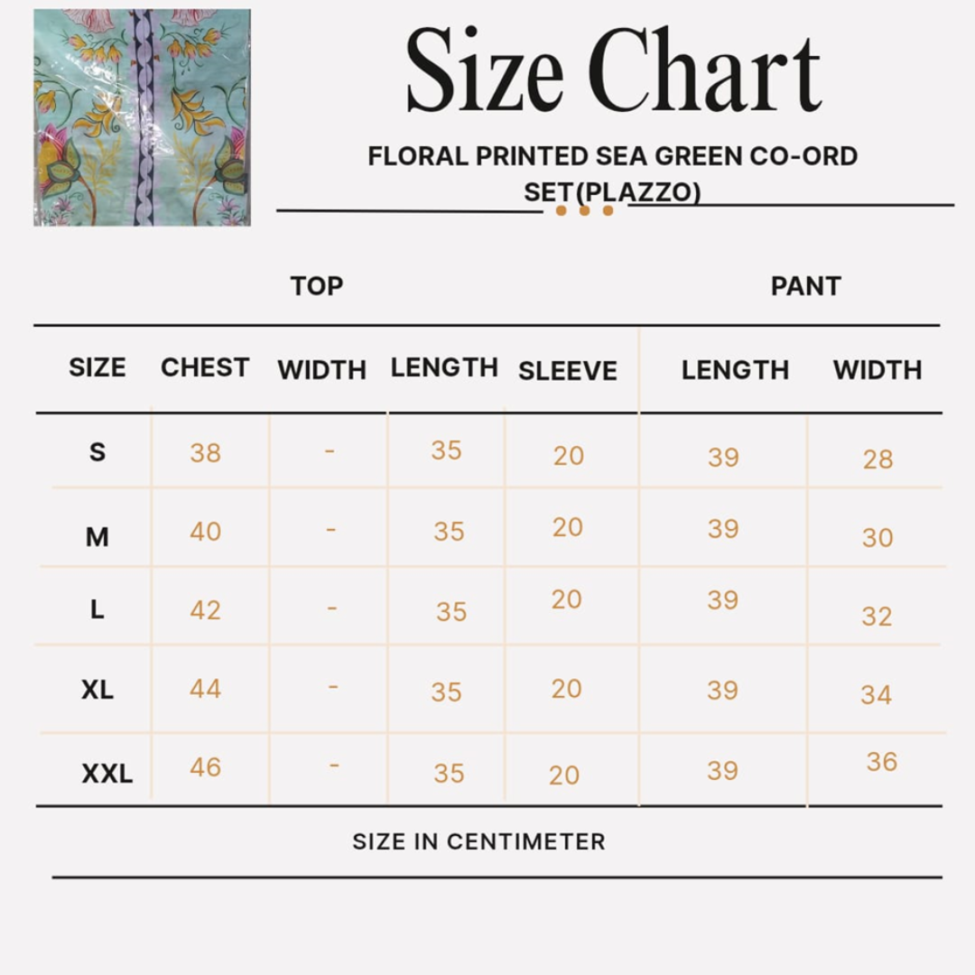 Floral Printed Sea Green Pure Cotton Co-ord Set (Plazzo Style)