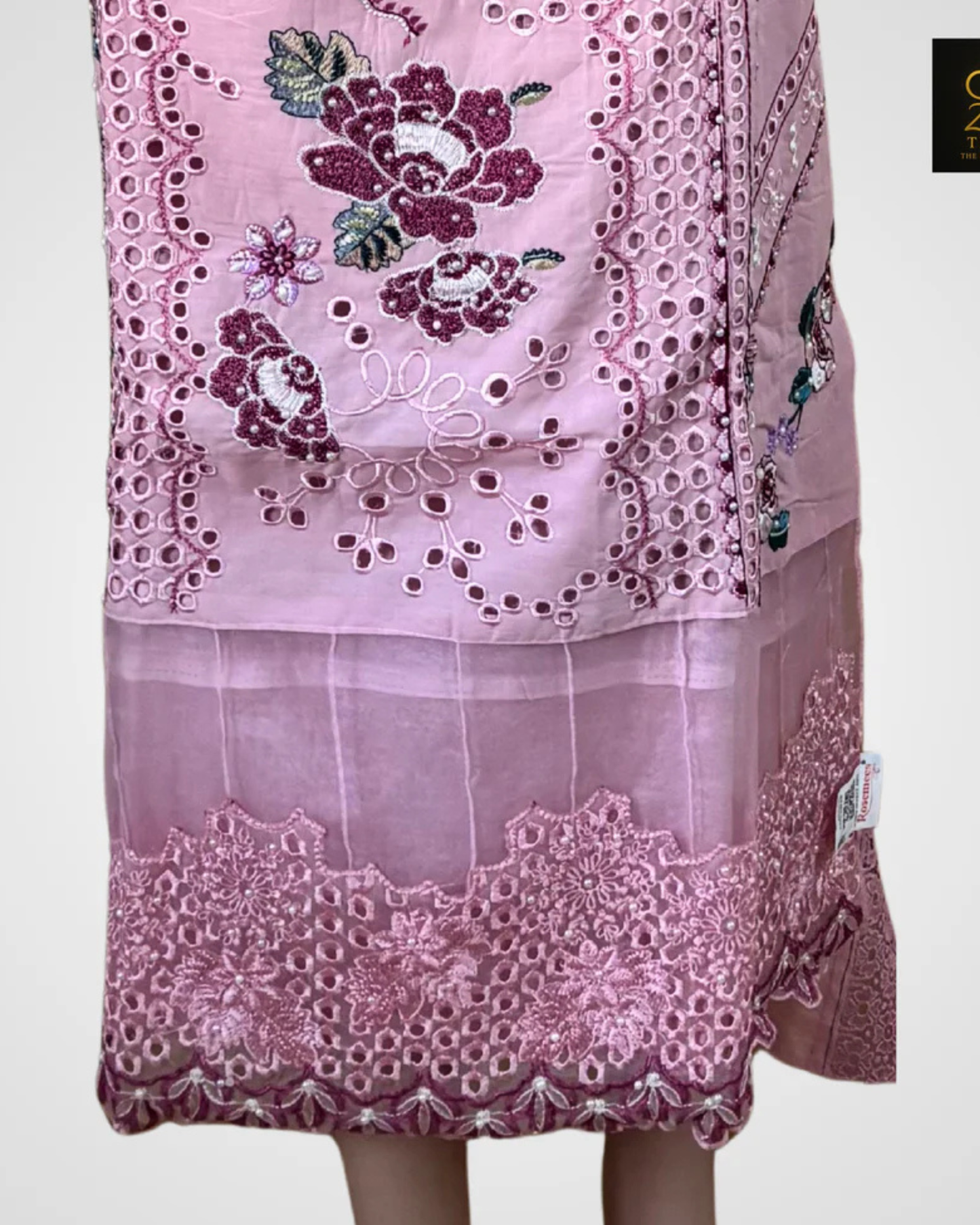 Light Pink Cut Work Design