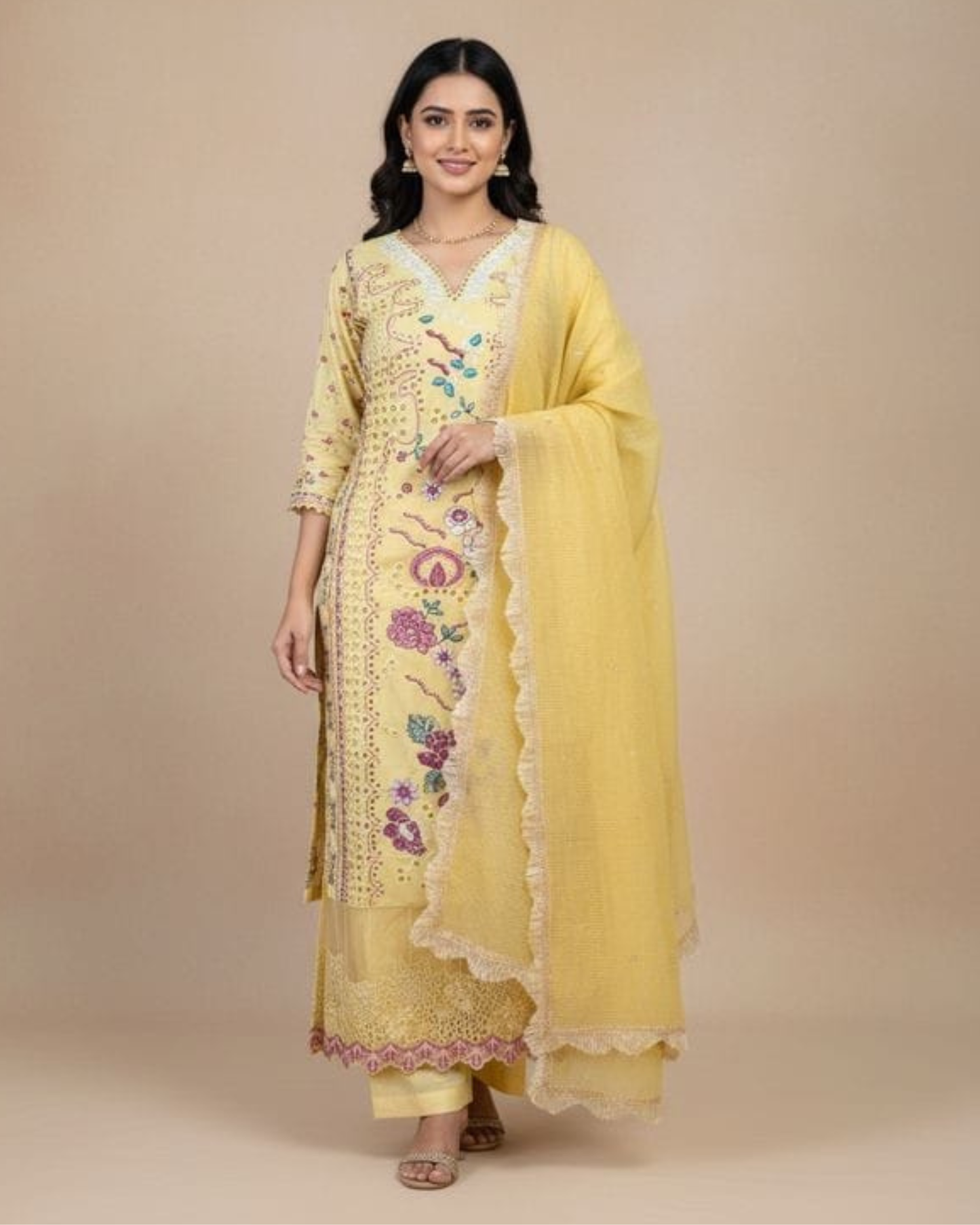 Yellow Cut Work Design