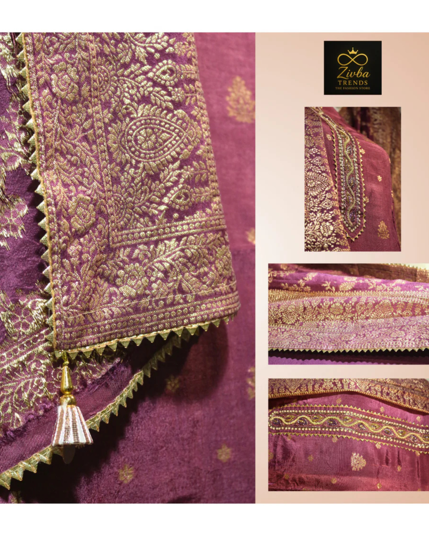 Wine Banarasi Silk Suit – Premium Festive Collection