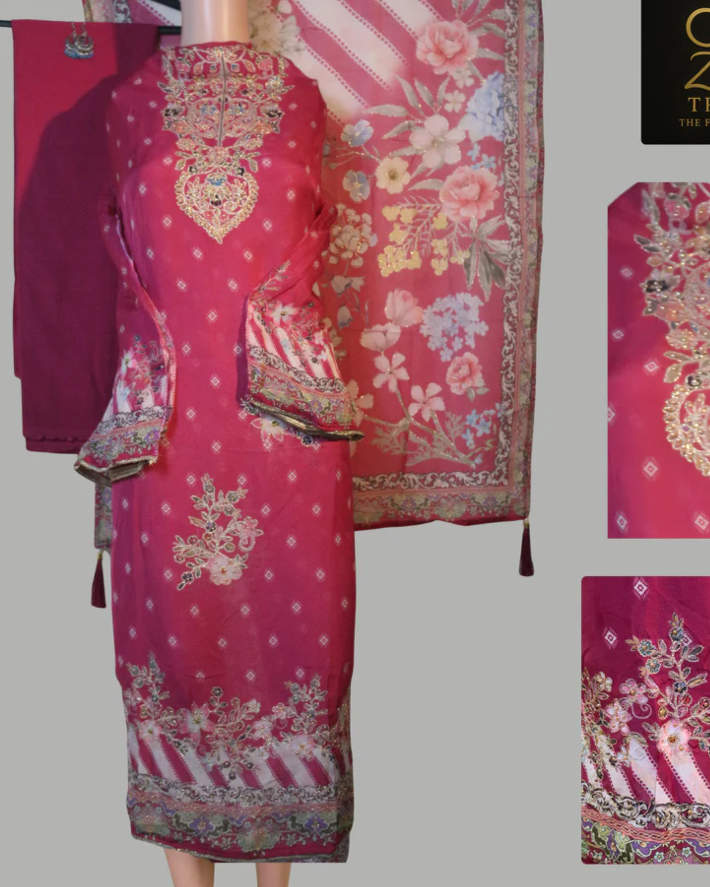 Rani Pink Crepe Silk Suit Set