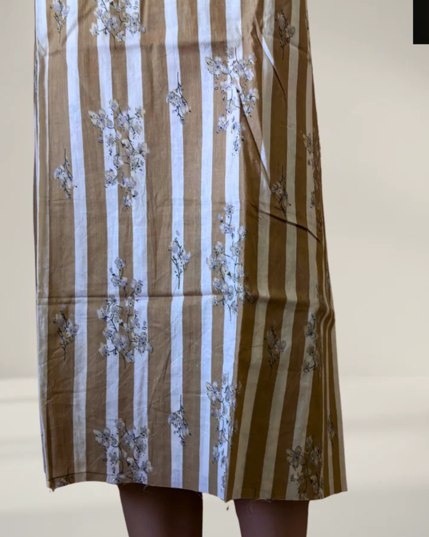 Skin Colour Printed Suit Set with Thread Embroidery