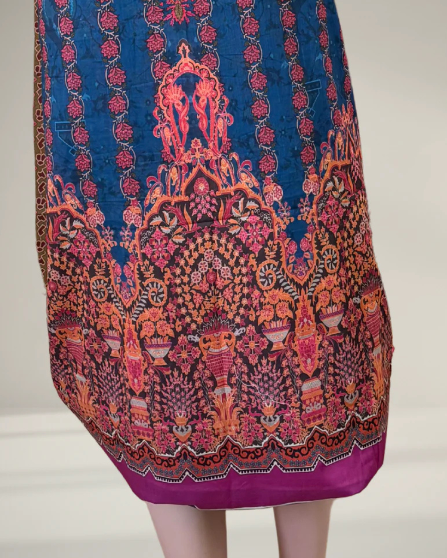 Morpankhi Blue Printed Suit Set with Elegant Floral Detailing