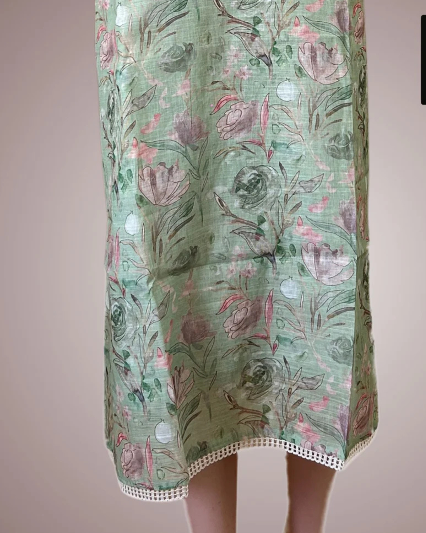 Pista Light Green Printed Suit Set with Embroidery Work