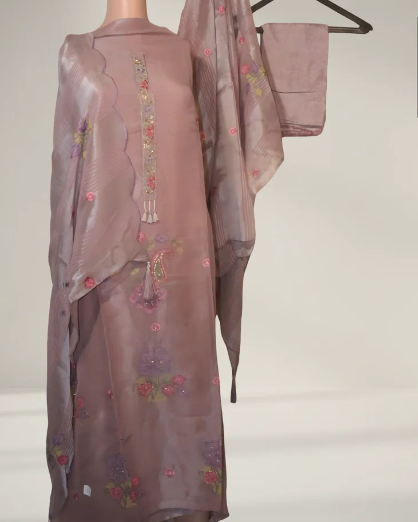 Light Purple Embroidered Unstitched Suit Set