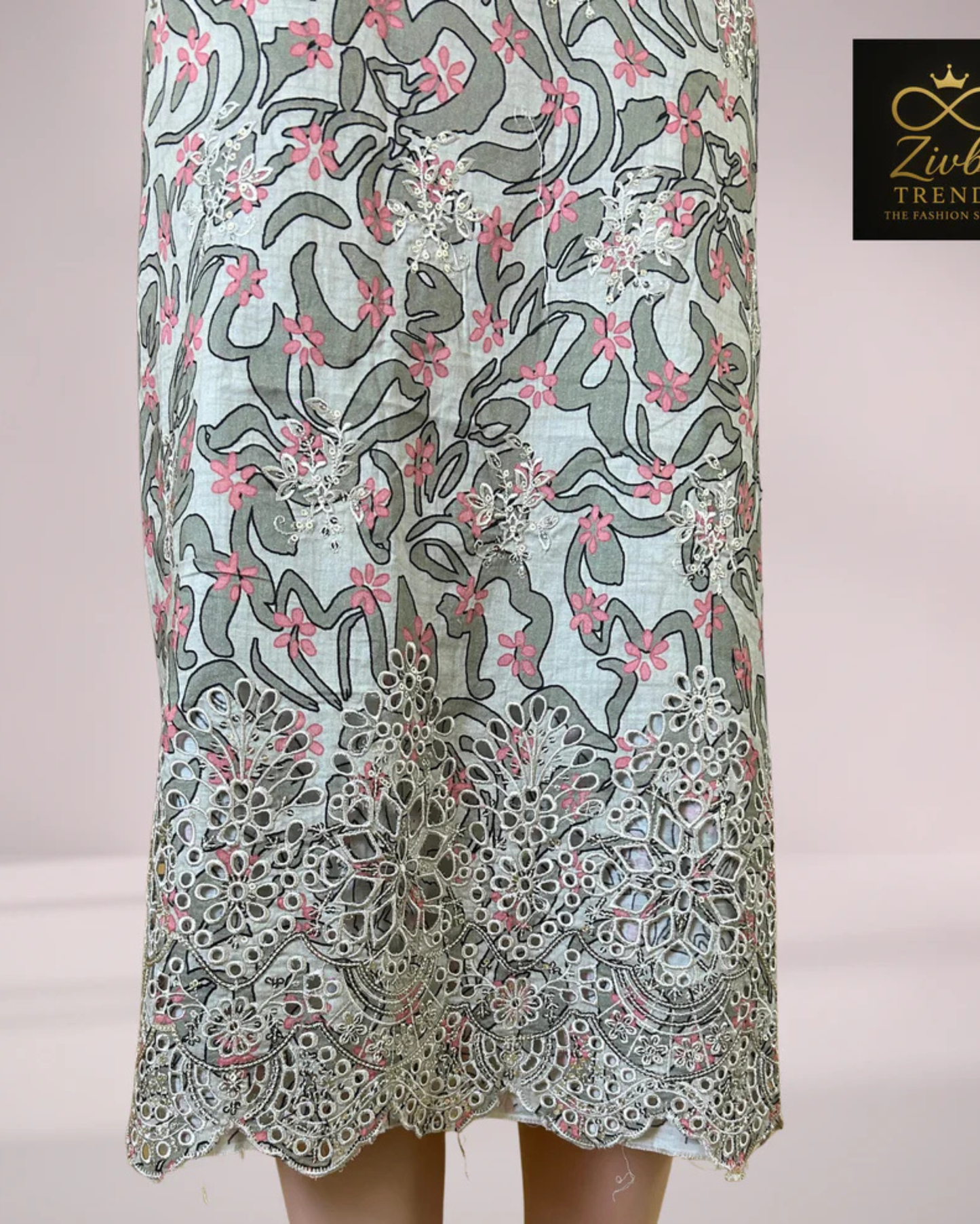 Printed Pista Green Embroidered Unstitched Suit Set