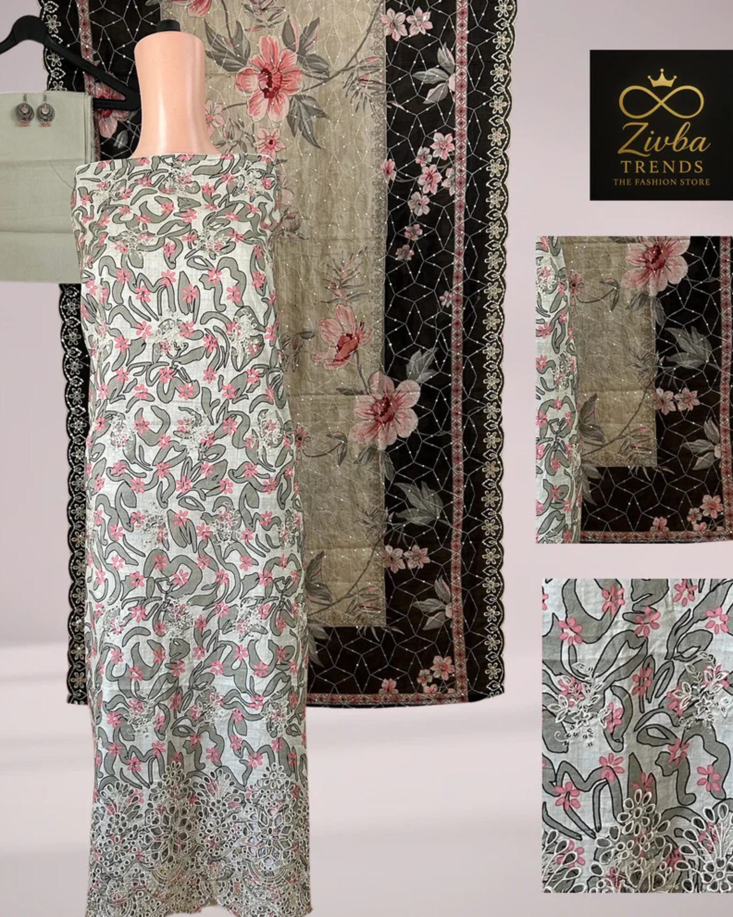 Printed Pista Green Embroidered Unstitched Suit Set