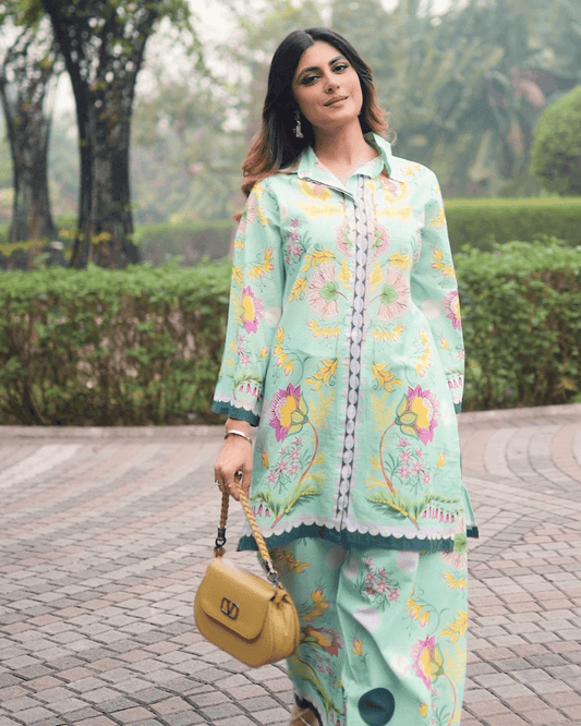 Elegent  Pure Cotton Co-ord Set (Plazzo Style)