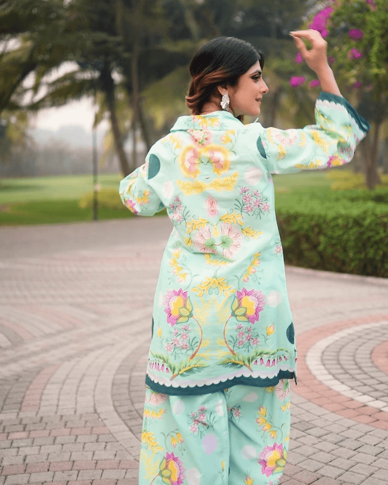Elegent  Pure Cotton Co-ord Set (Plazzo Style)