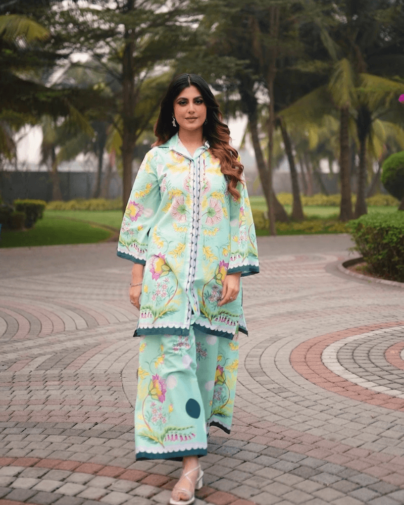 Elegent  Pure Cotton Co-ord Set (Plazzo Style)