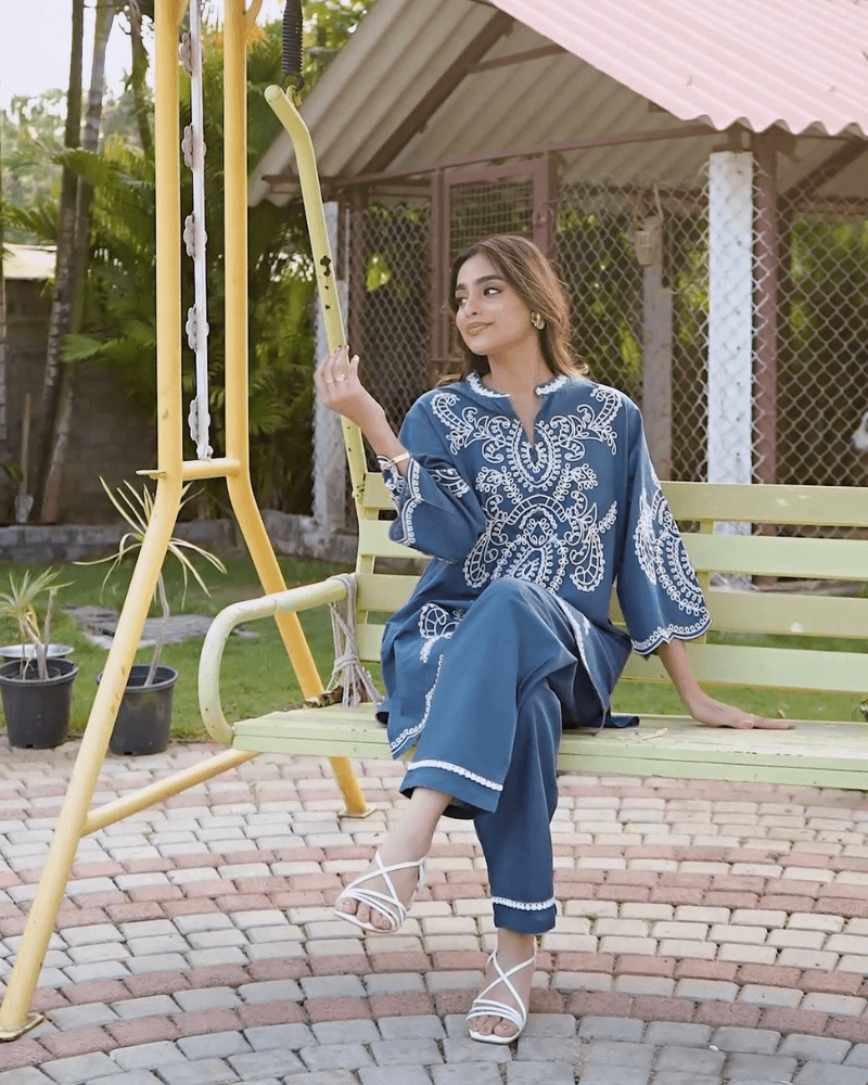 Trendy  Embroidery CO-ORD SET