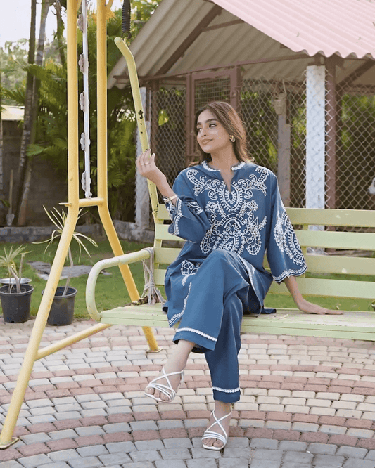 Trendy  Embroidery CO-ORD SET