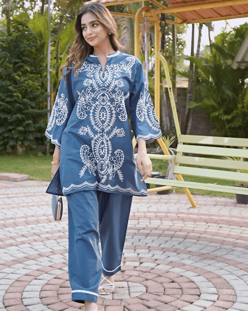 Trendy  Embroidery CO-ORD SET