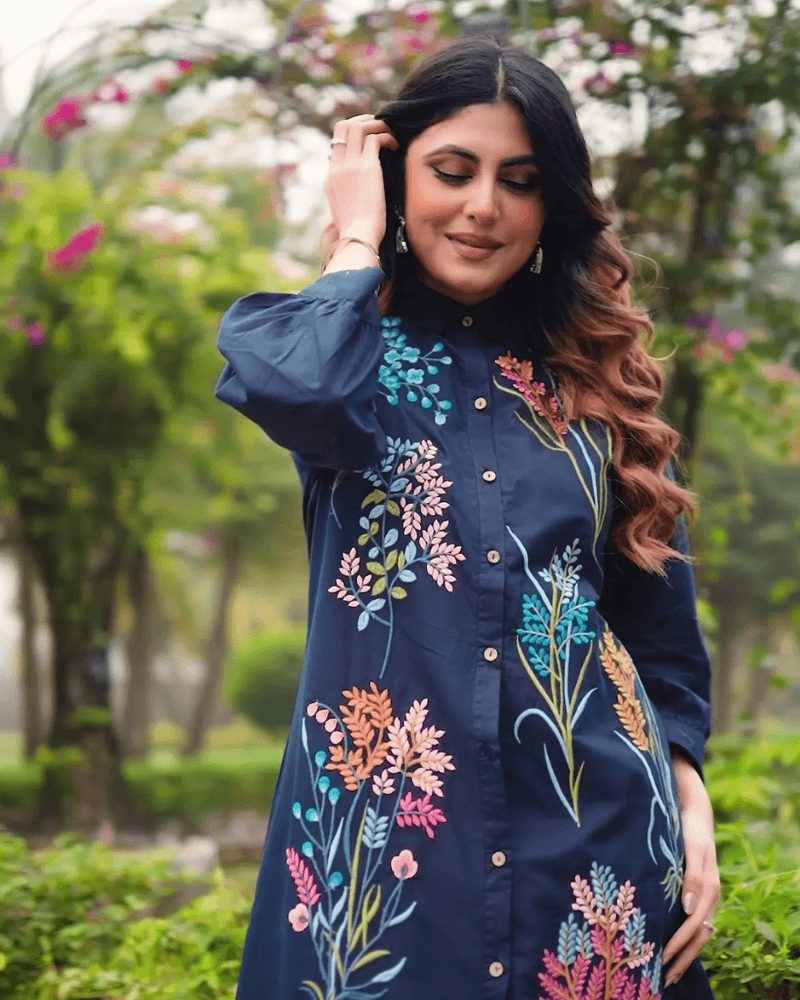 Neavy Blue Embroiderd Co-ords Set