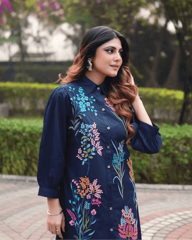 Neavy Blue Embroiderd Co-ords Set