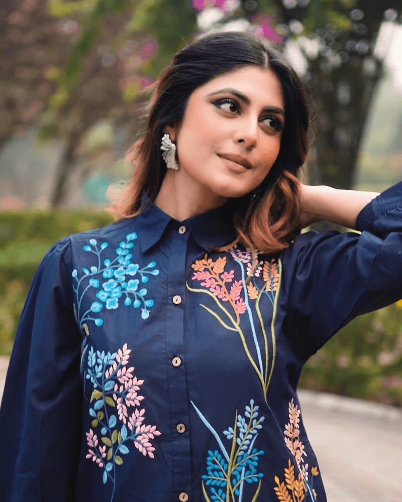 Neavy Blue Embroiderd Co-ords Set