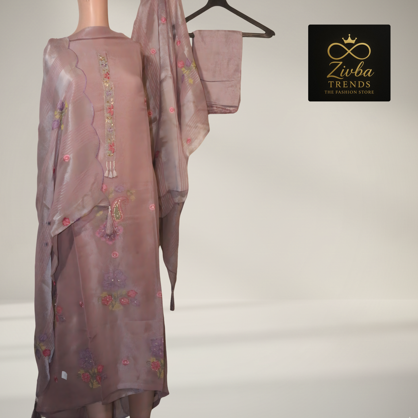 Light Purple Embroidered Unstitched Suit Set
