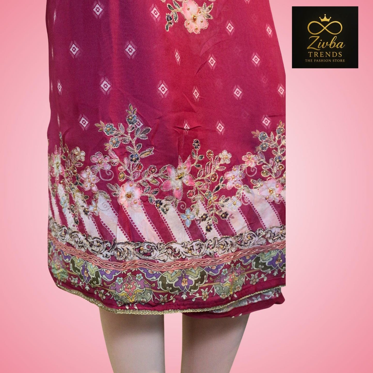 Rani Pink Crepe Silk Suit Set